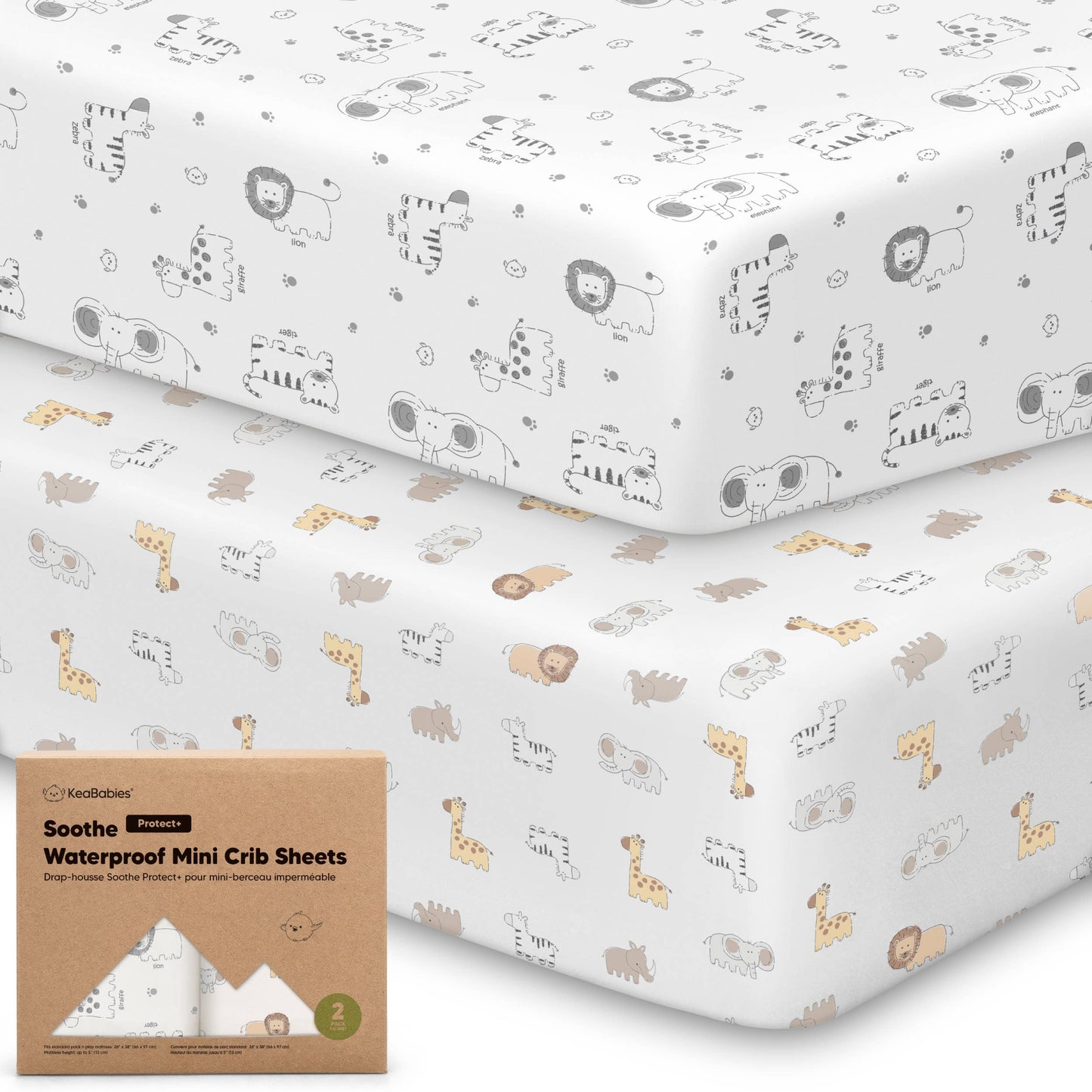 2-Pack Mini Crib Sheets Organic