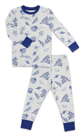 Emerson Kids 2 Piece Pant PJ - Coastal