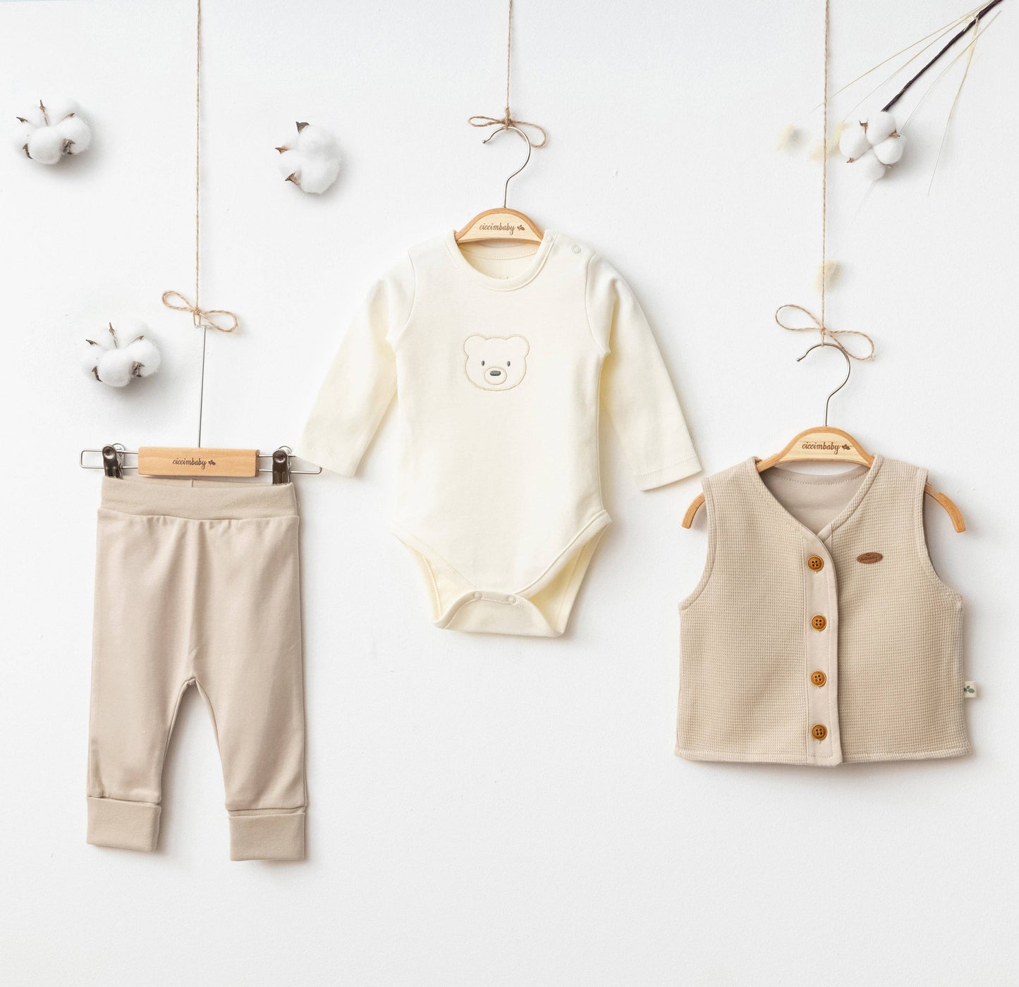 Teddy Face 3 Pcs Brown Set