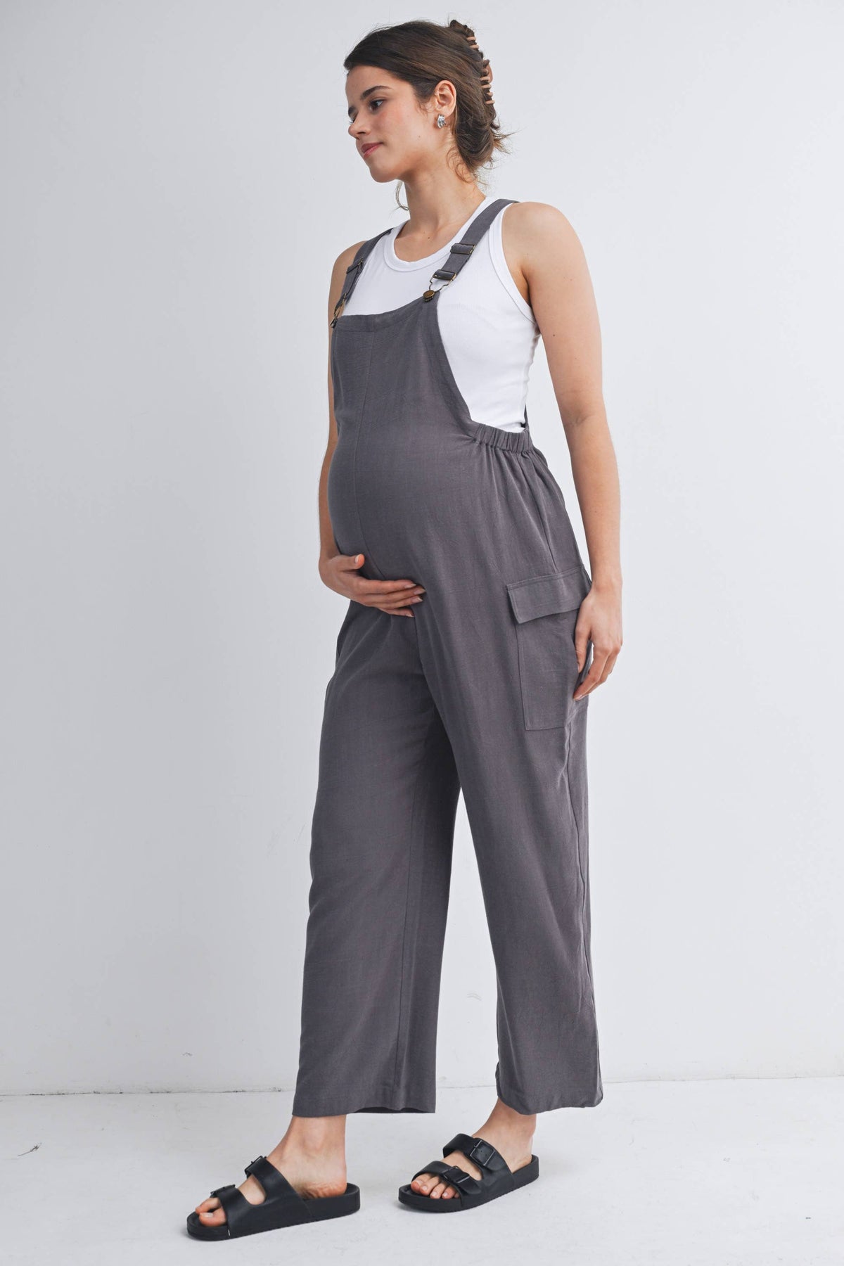 Straight Leg Maternity Adjustable Overalls