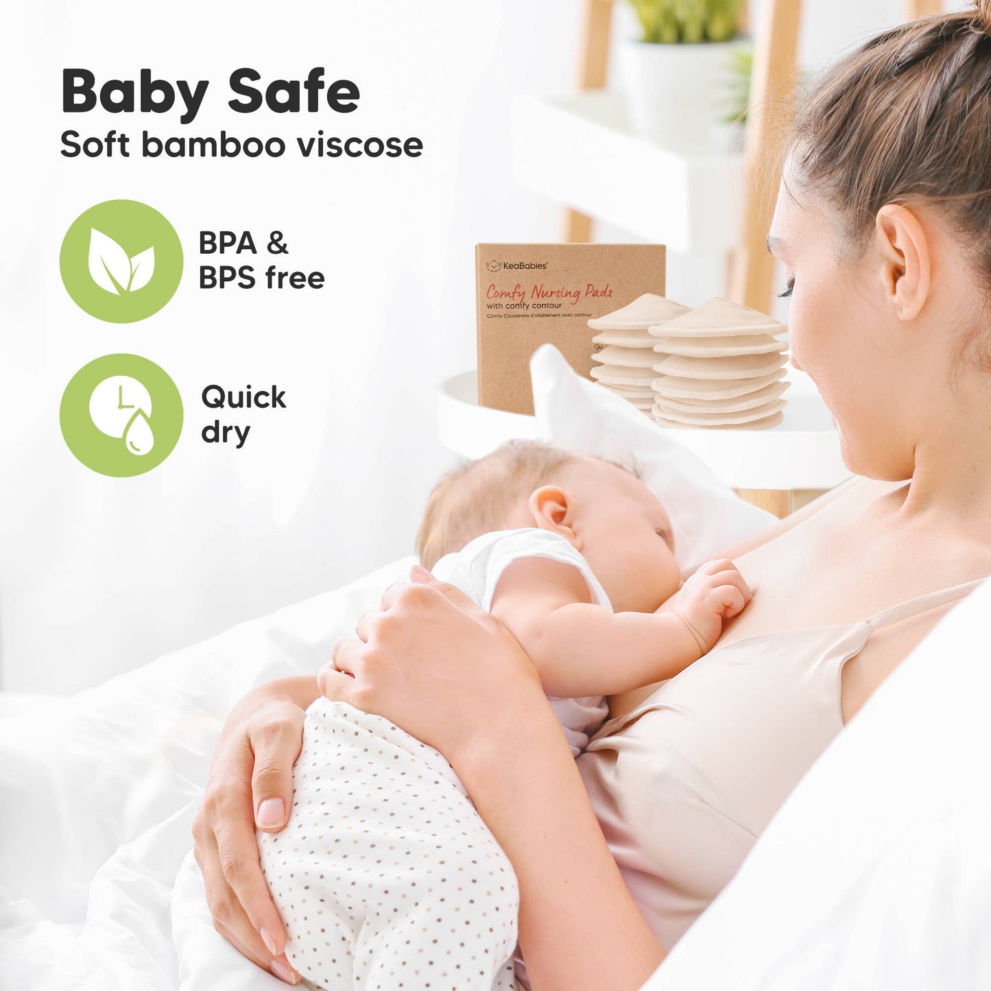 14pk Comfy Nursing Pads, Reusable Breastfeeding Pads