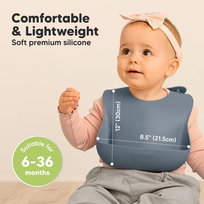 2-Pack Prep Silicone Bibs Slate