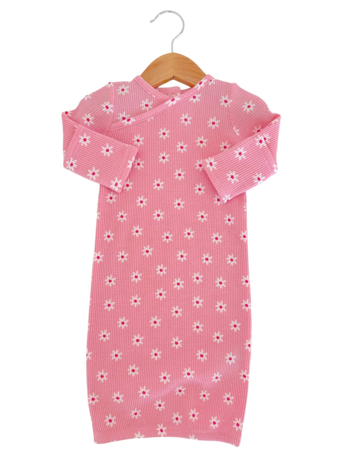 Pink Flower Organic Waffle Gown
