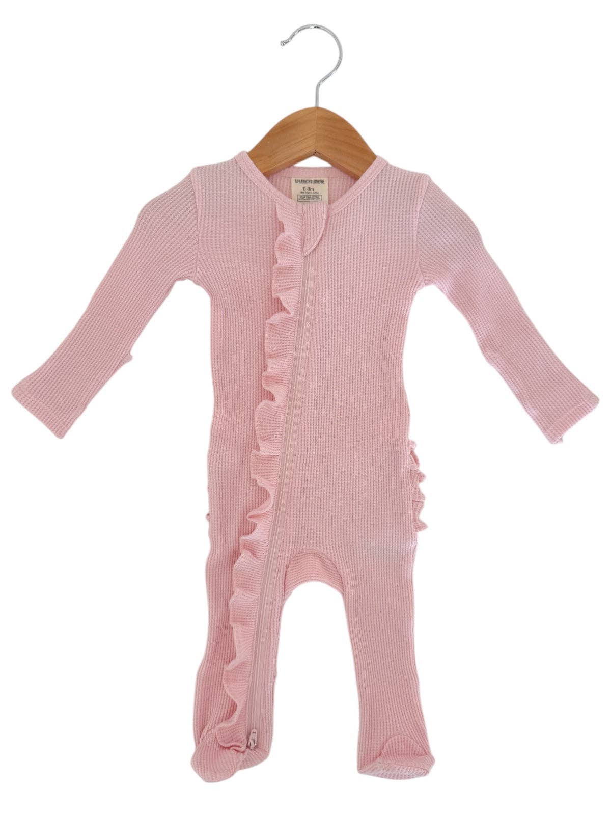 Blush Organic Waffle  Footie