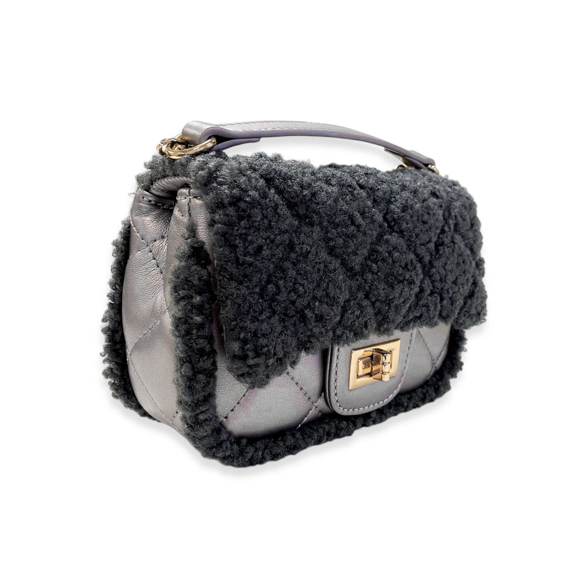 Sherpa Mixed Quilted Purse