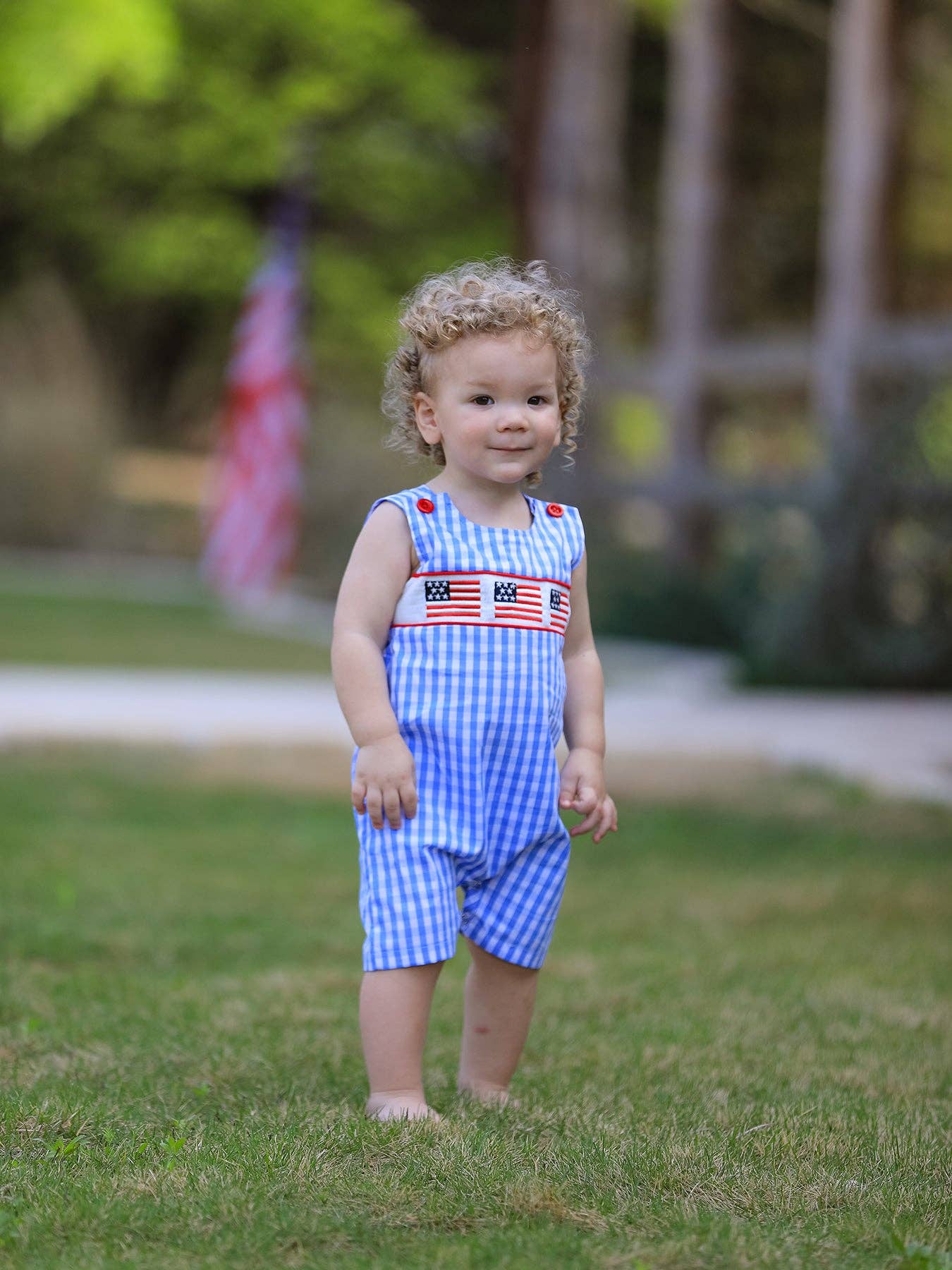 Flag Embroidery Boys Romper