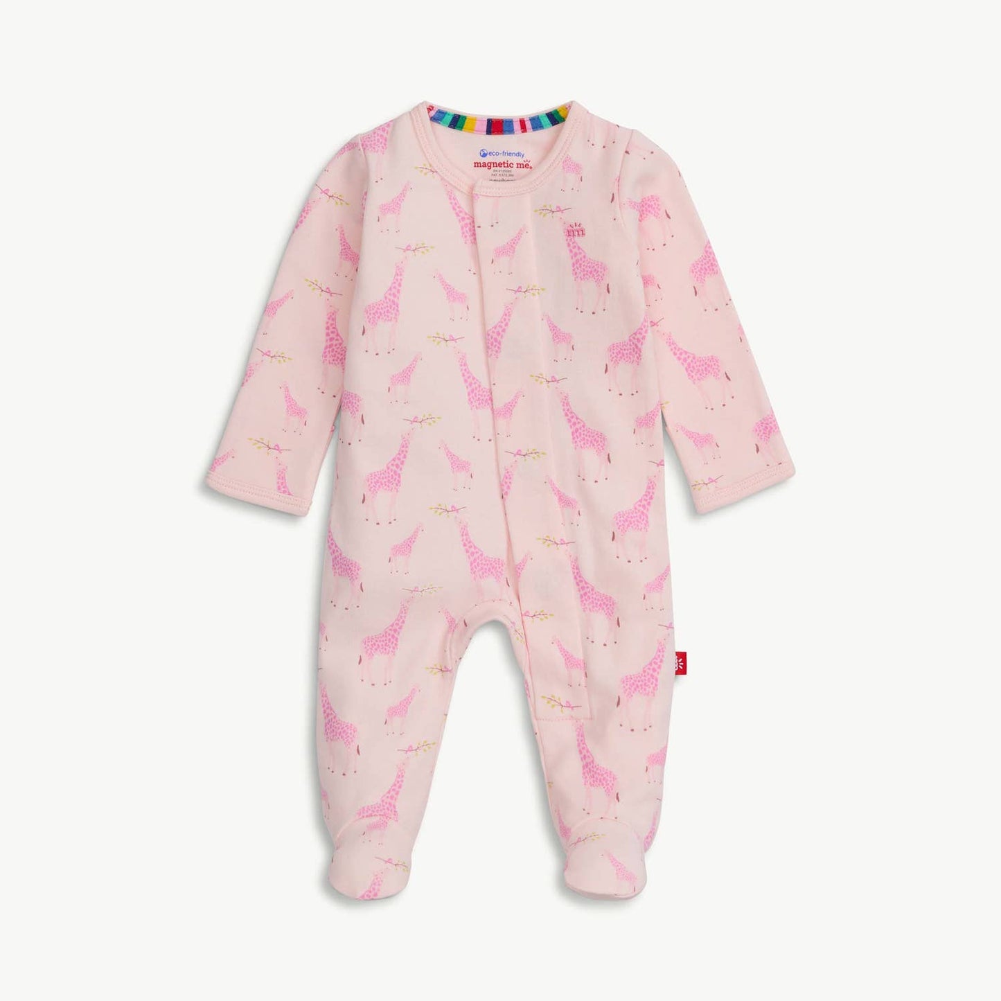 PINK JOLIE GIRAFFE ORGANIC COTTON MAG FOOTIE