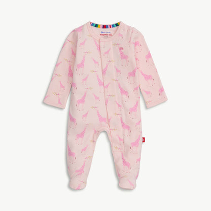 PINK JOLIE GIRAFFE ORGANIC COTTON MAG FOOTIE