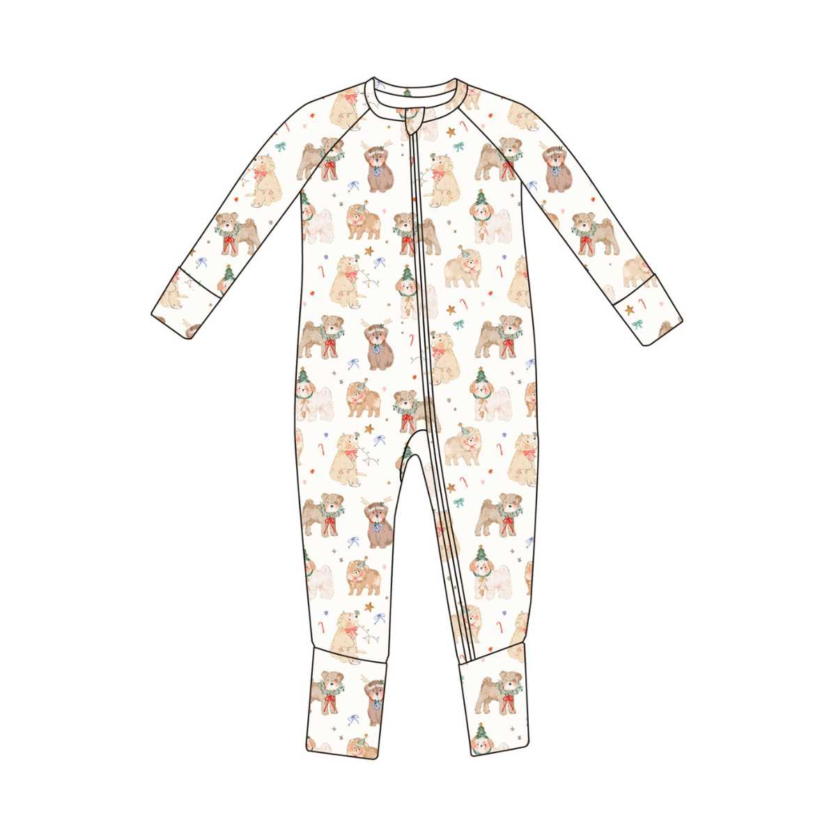 Puppy Christmas Footie PJs