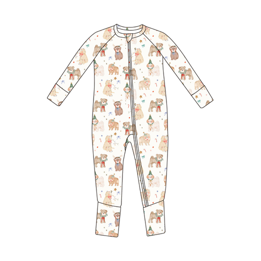 Puppy Christmas Footie PJs
