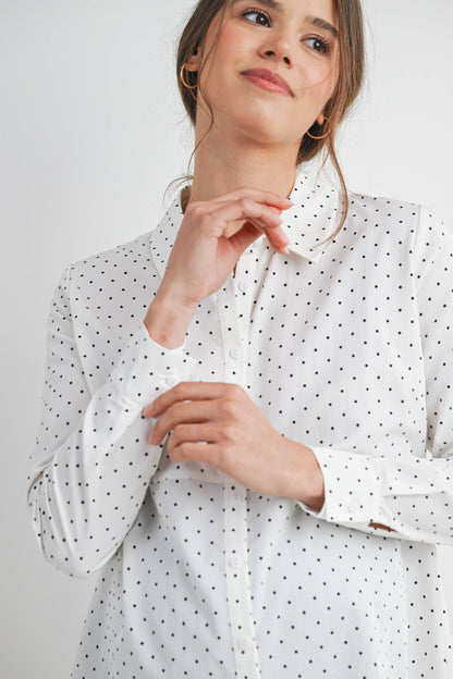 Polka Dot Maternity Top