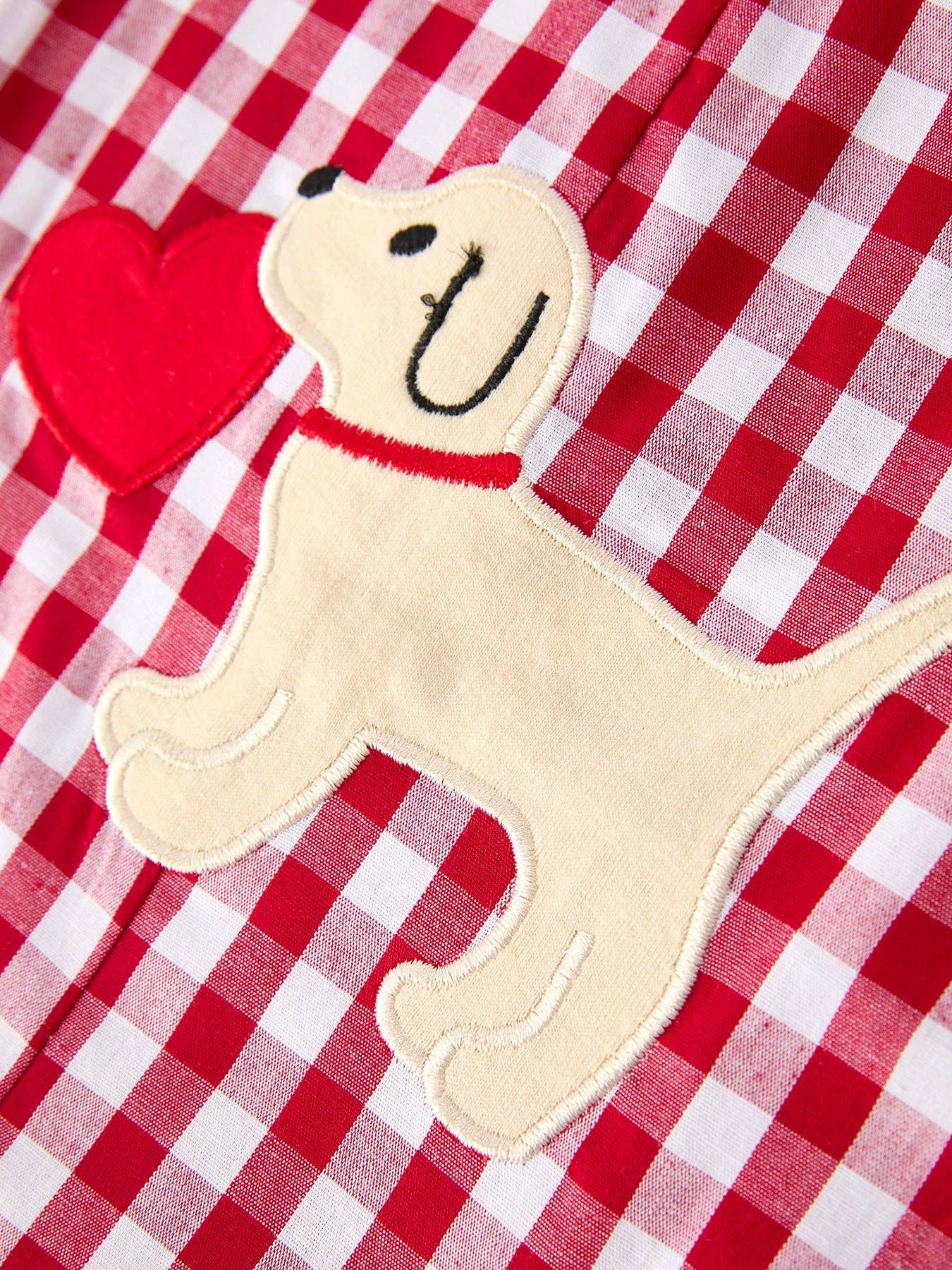 Romper with Applique Heart Dog
