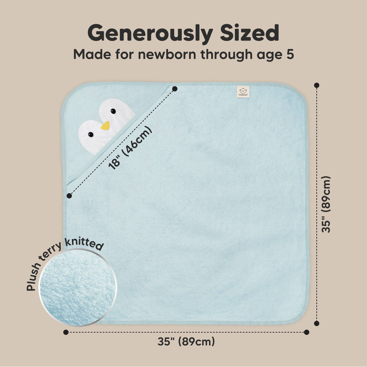 KeaBabies Cuddle Baby Hooded Towel