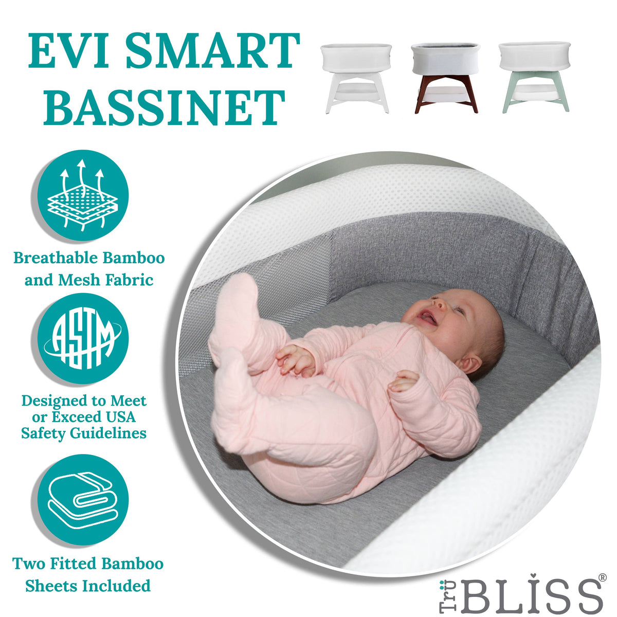 TruBliss Baby EVI SMART Bassinet