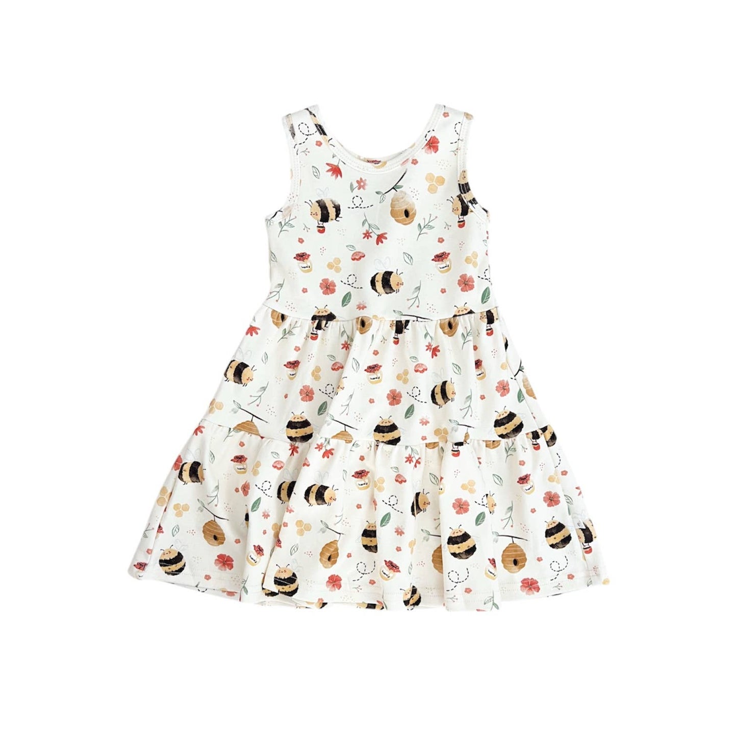 Honey Bee Sleeveless Twirl Dress