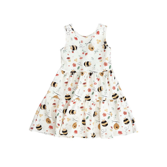 Honey Bee Sleeveless Twirl Dress