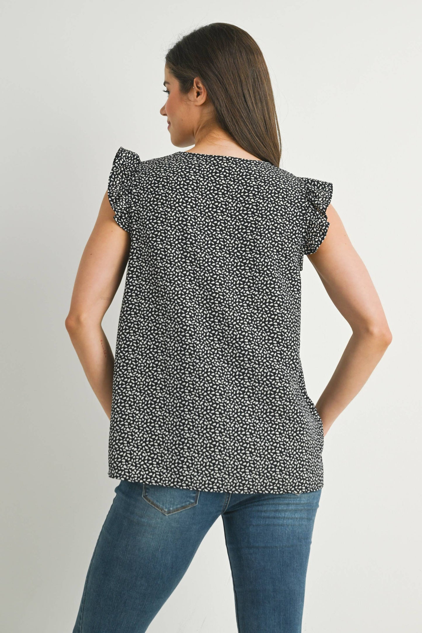 V-Neck Ruffle Maternity Top