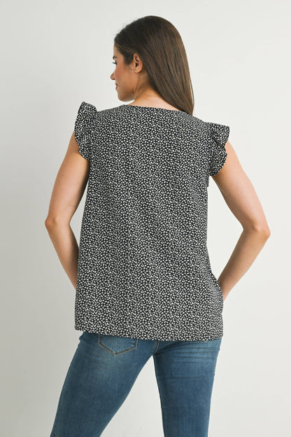V-Neck Ruffle Maternity Top
