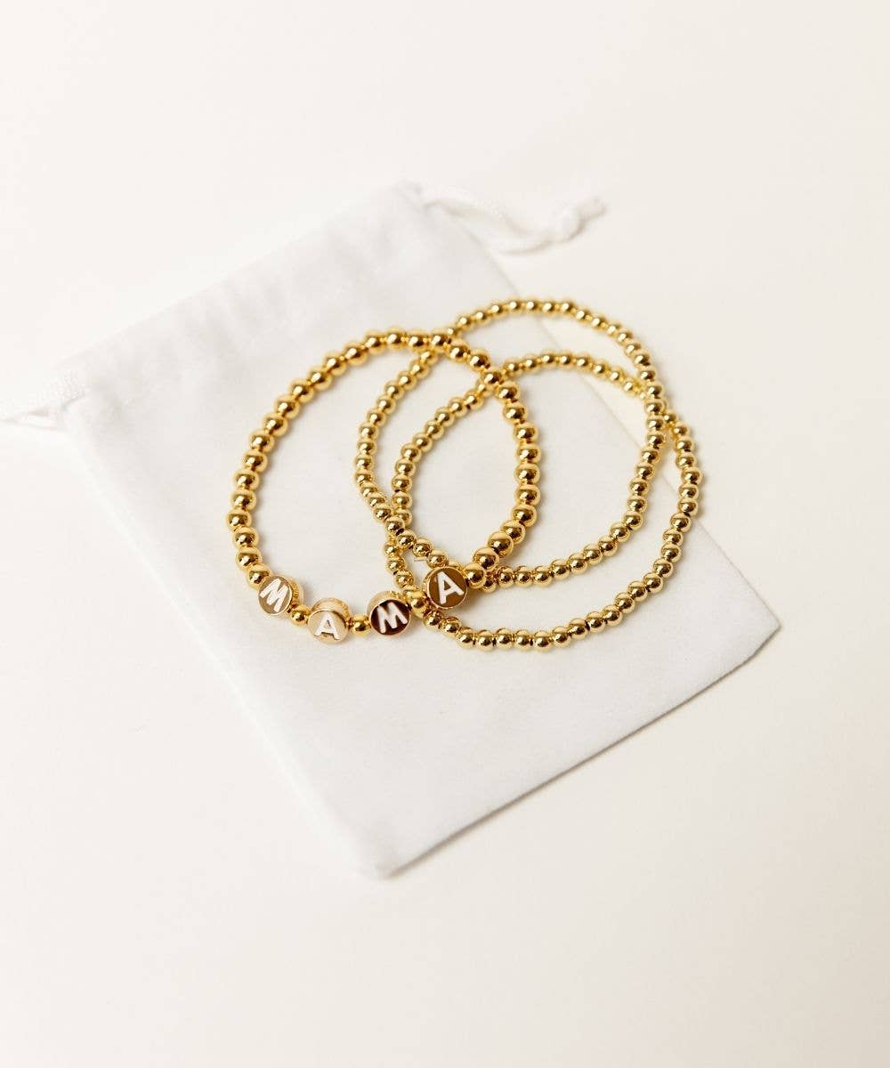 18K Gold Plated Set of 3 for Mama Bracelet Set