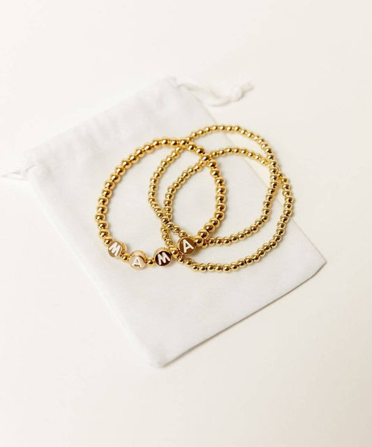 18K Gold Plated Set of 3 for Mama Bracelet Set