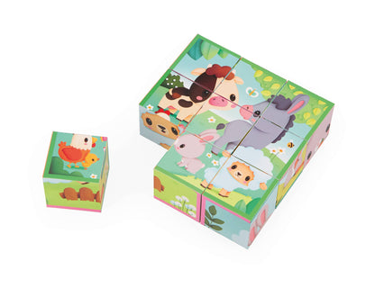 Farm Block Puzzle 9 Cubes & 6 Scenes