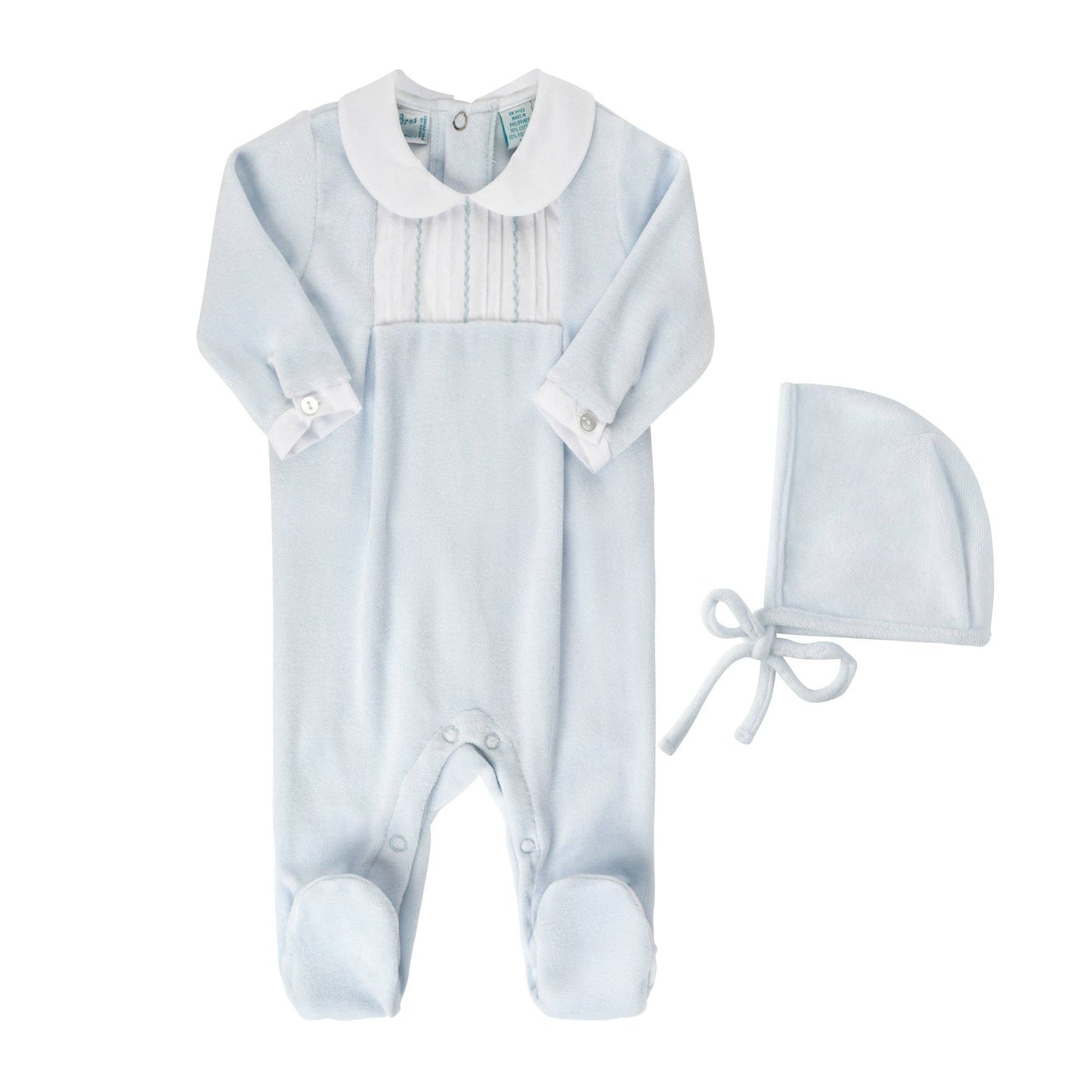 Velour Romper with Bonnet