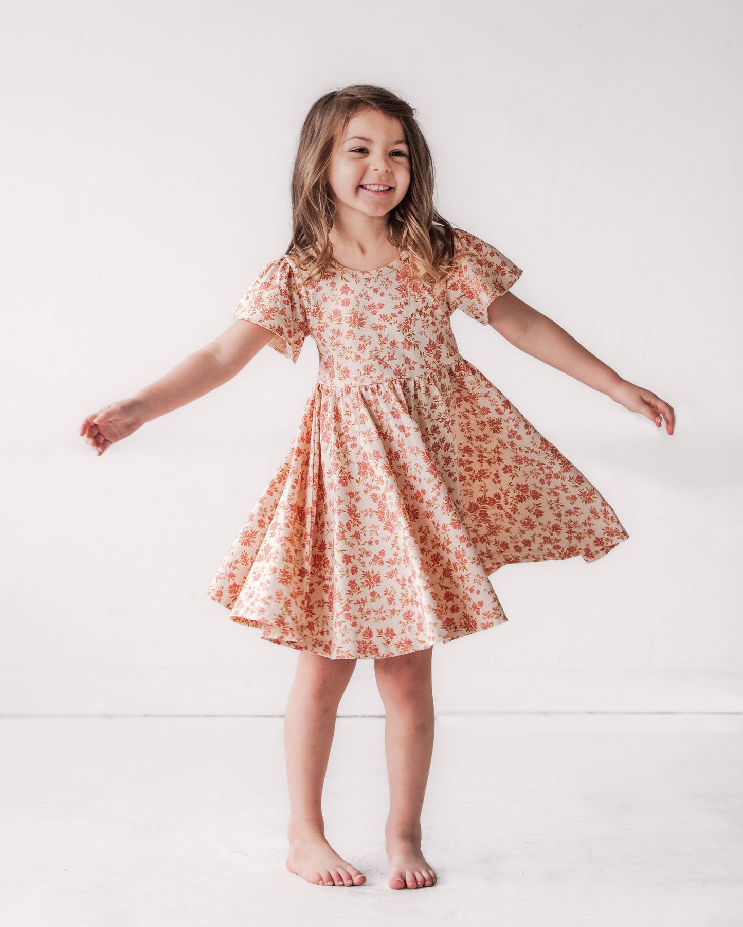 Blush Floral Twirl Dress
