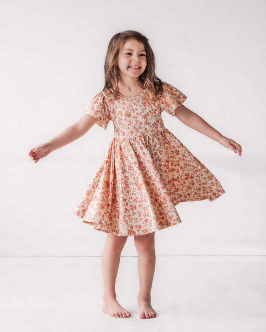 Blush Floral Twirl Dress