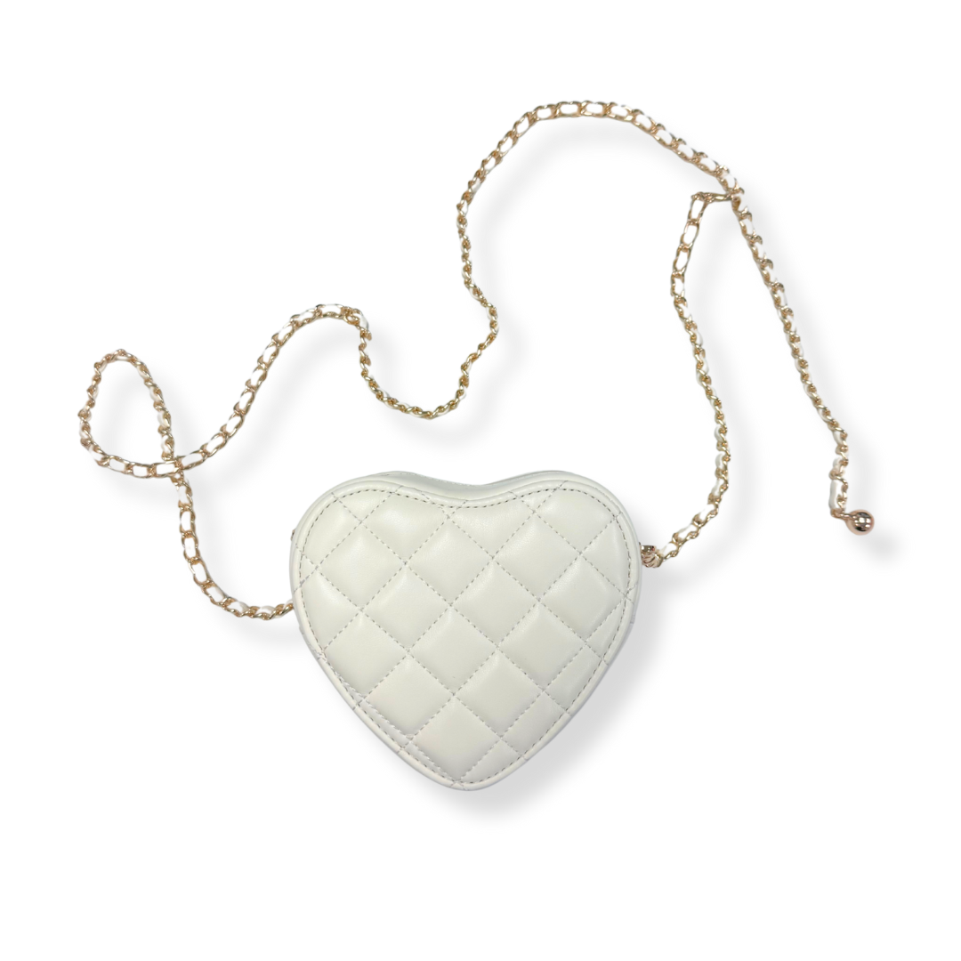 Quilted Leather Heart Purse
