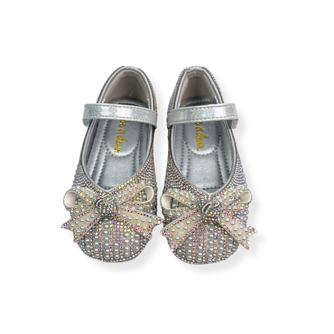 Pearl & Rhinestone Flat Shoes