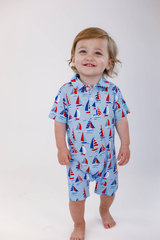 Sail Away Polo Romper