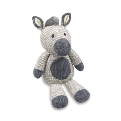 Whimsical Cotton Knitted Toy - Zac Zebra