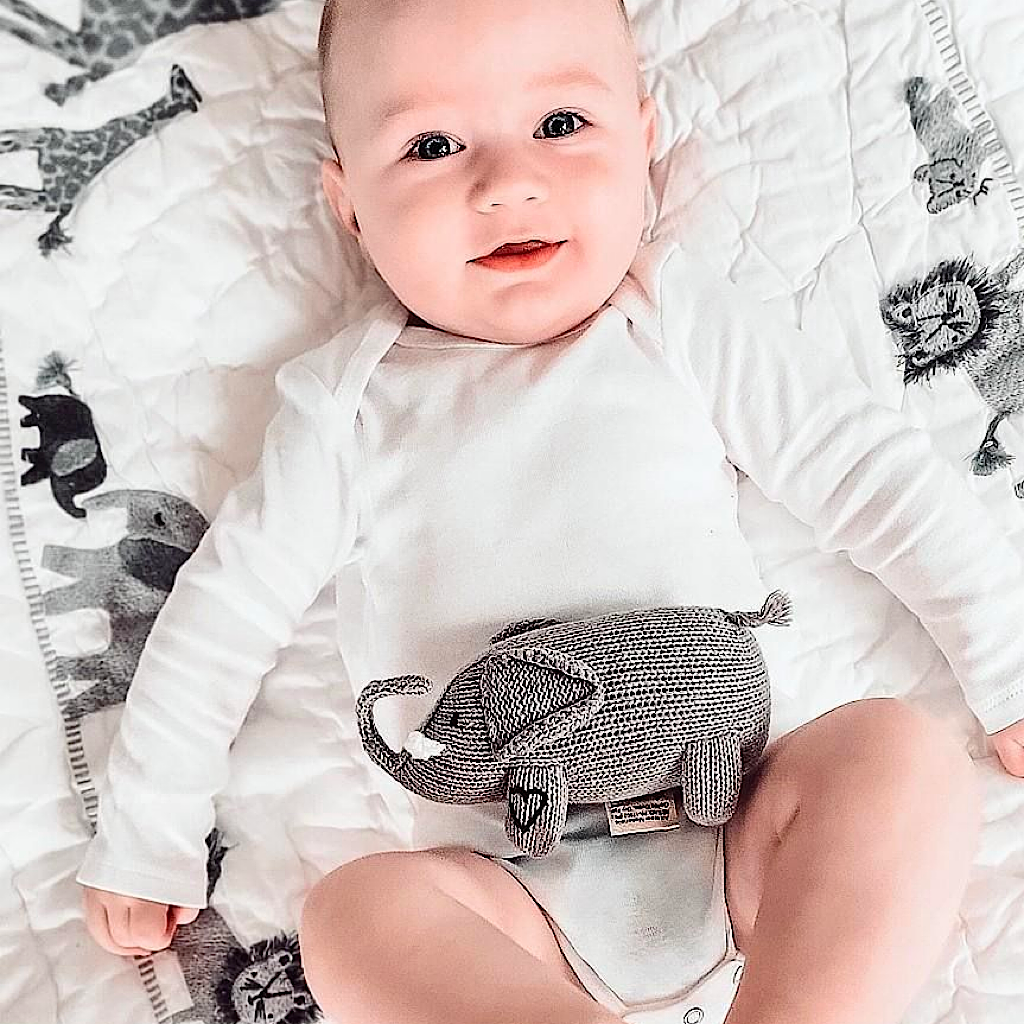 Handmade Elephant Baby Rattle Toy
