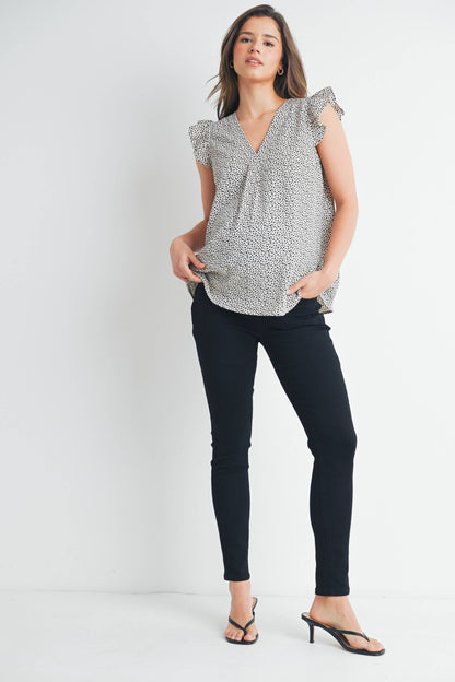 V-Neck Ruffle Maternity Top