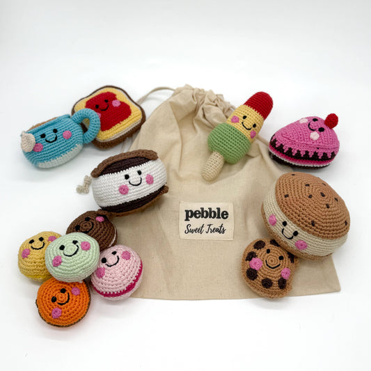 Sweet Treat Sack – Dessert-Inspired Baby Rattles (13-Pc)