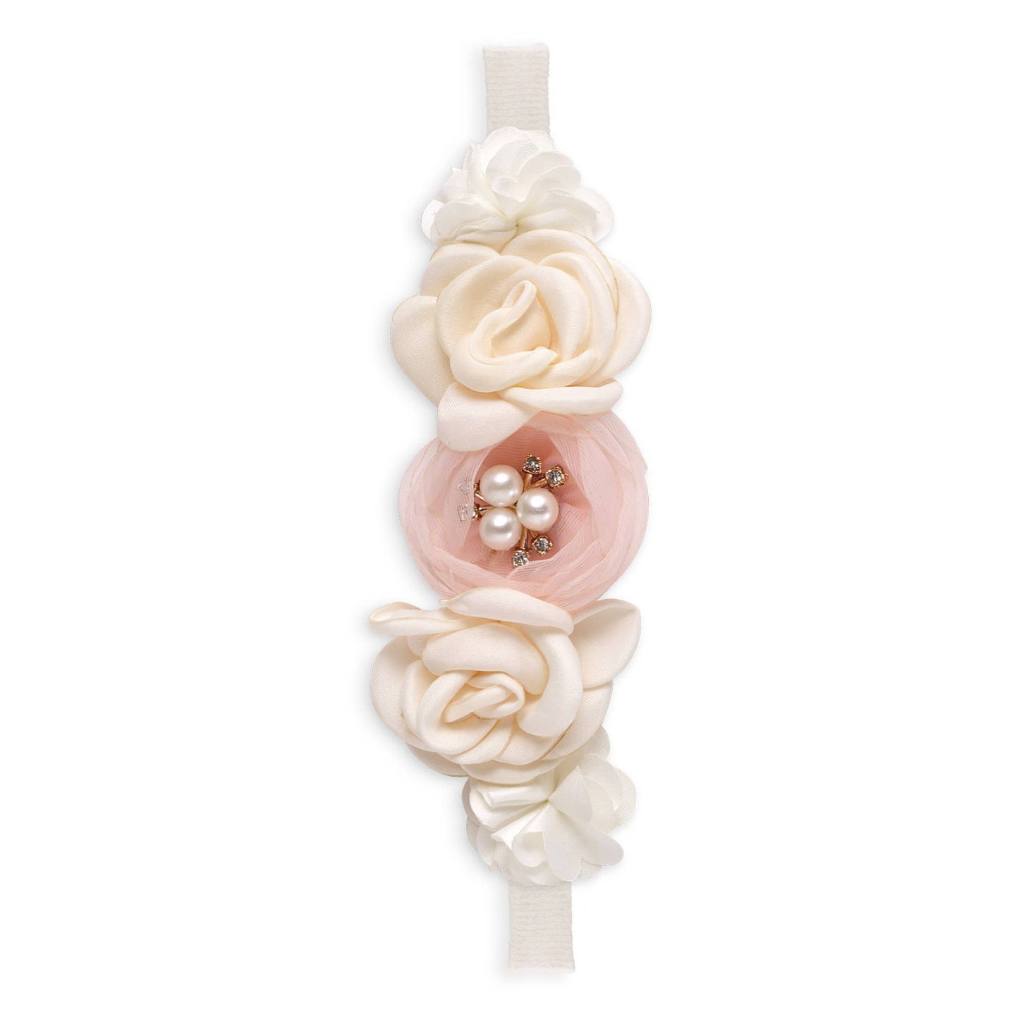Girl's Headband Flowers & Pearls
