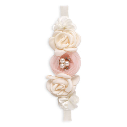 Girl's Headband Flowers & Pearls