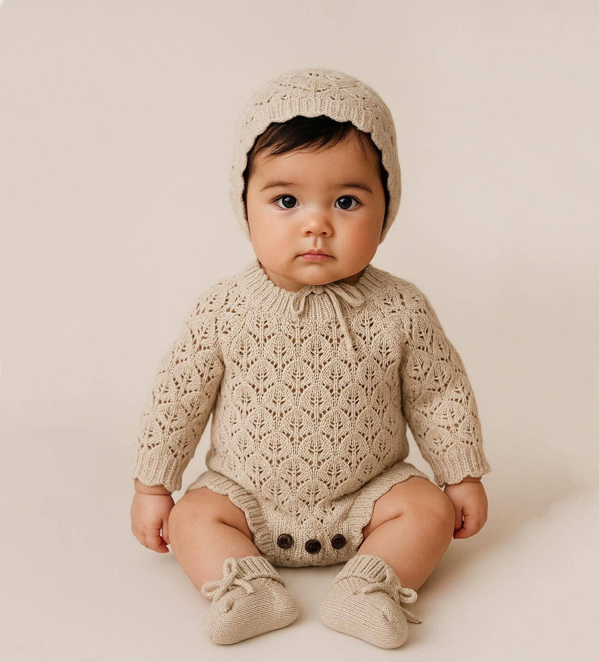 Vintage Pearl Lacy Romper 3pc