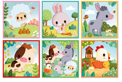 Farm Block Puzzle 9 Cubes & 6 Scenes