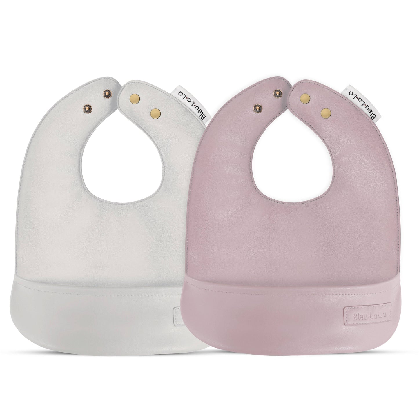 2 Soft Vegan Leather Bibs 0-12 Months