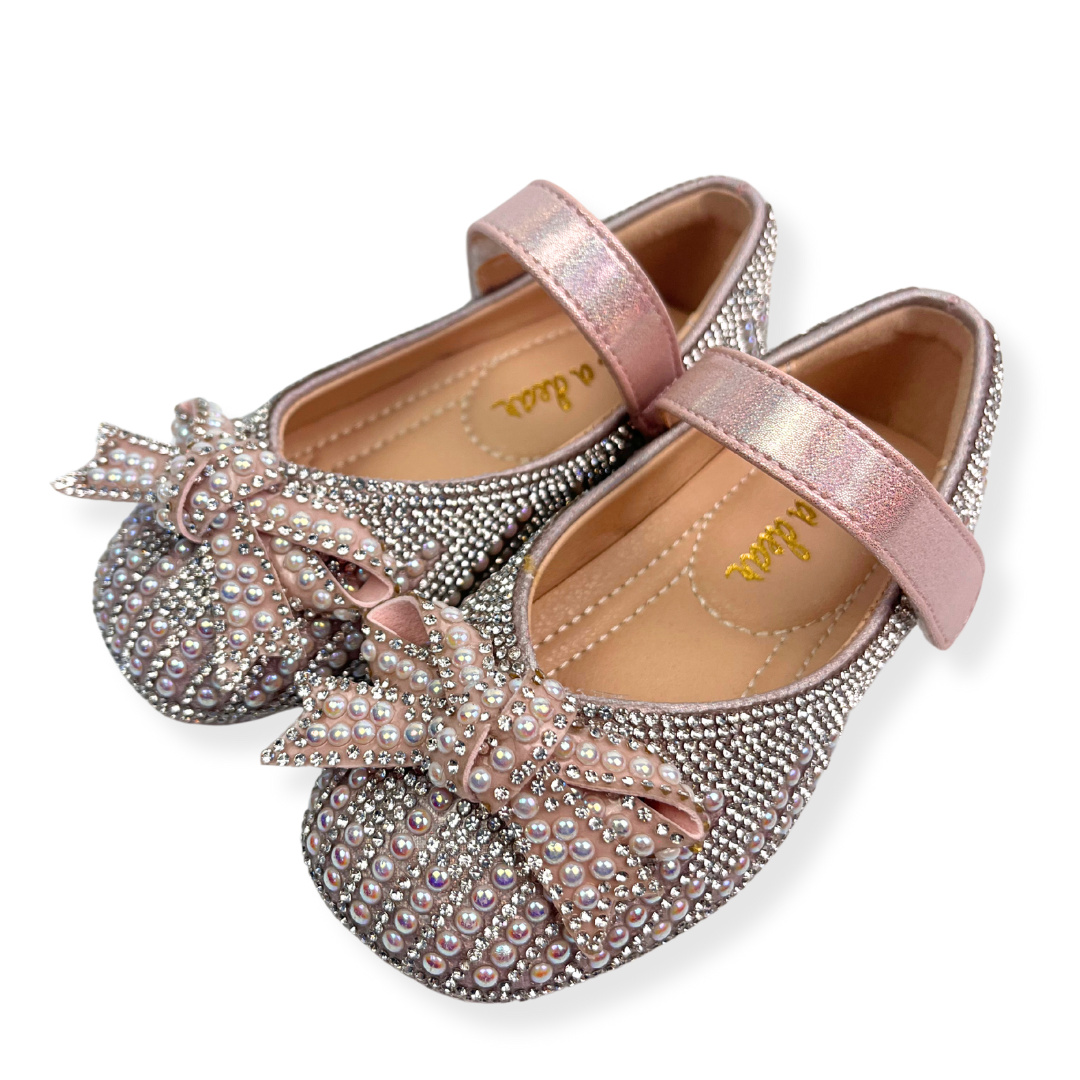 Pearl & Rhinestone Flat Shoes