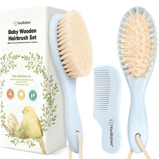 KeaBabies Baby Hair Brush and Comb Set