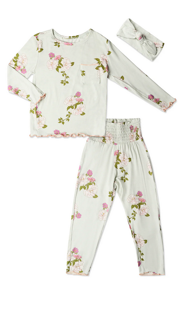 Charlie Kids 3 Piece Pant PJ - Peony