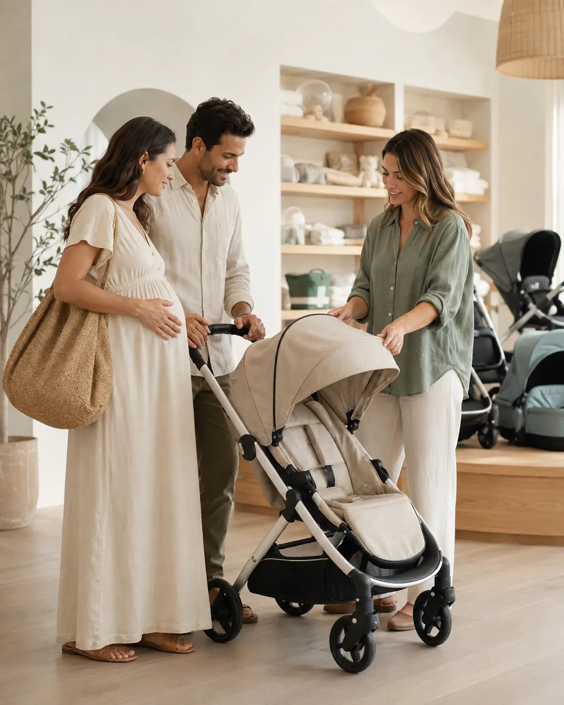 Expecting parents receiving personal baby gear guidance
